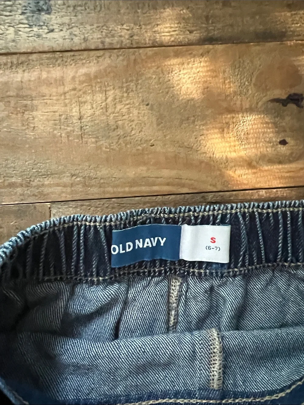 Old Navy Dark Blue Denim Mini Skirt with Heart Buttons